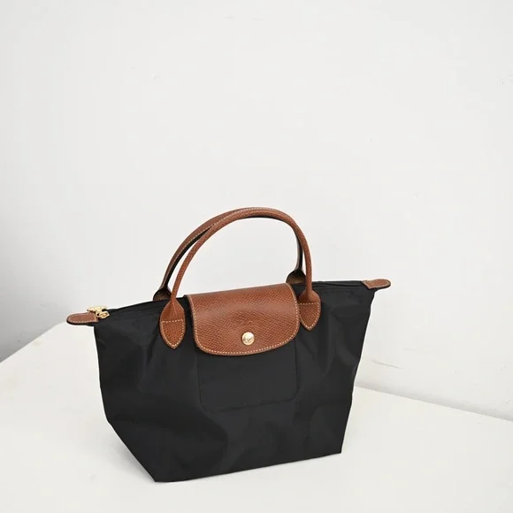 Longchamp Black Tote with Tan Details - Picture 3 of 7